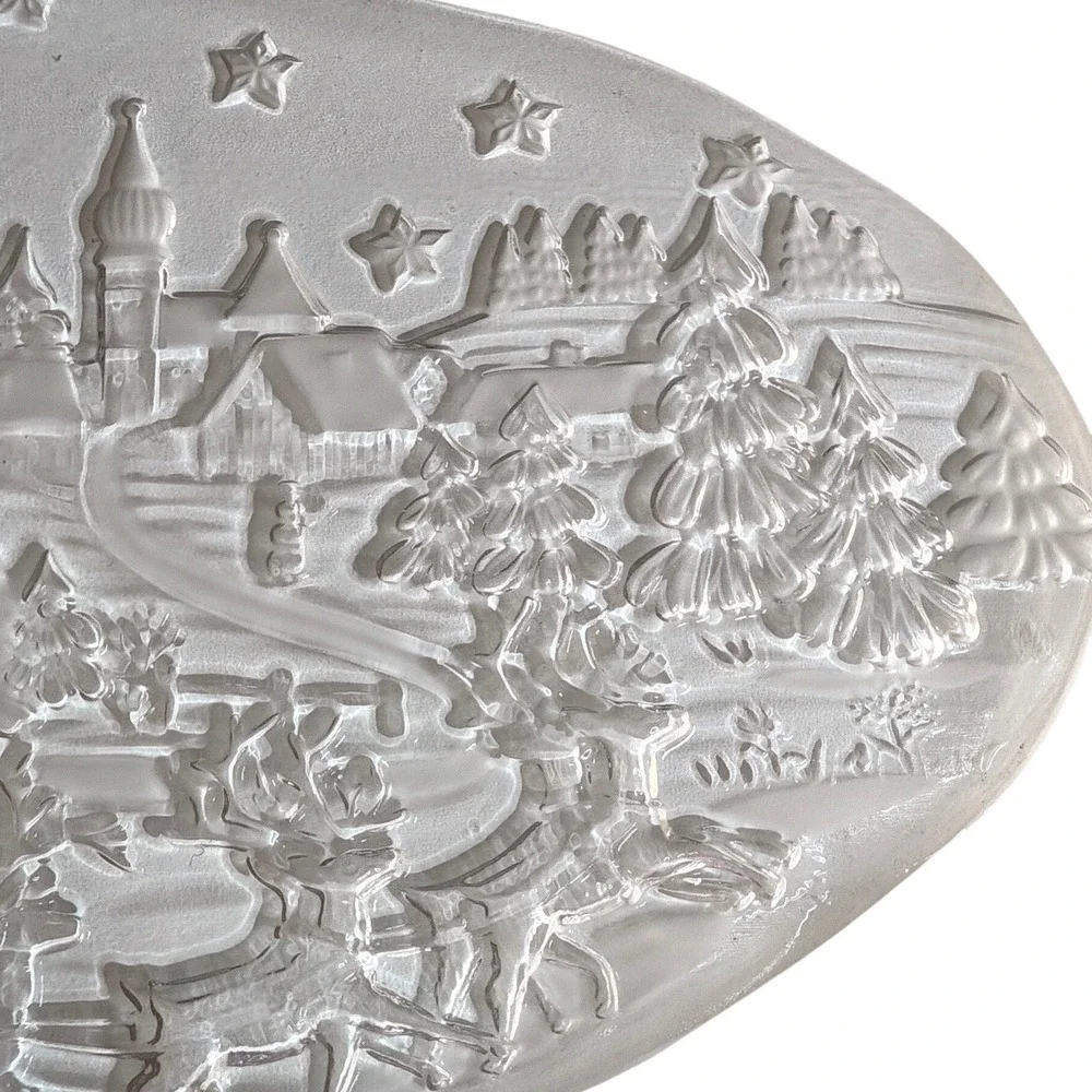 Mikasa Silent Night Oval Sweet Dish Frosted Vintage Serving Christmas Platter